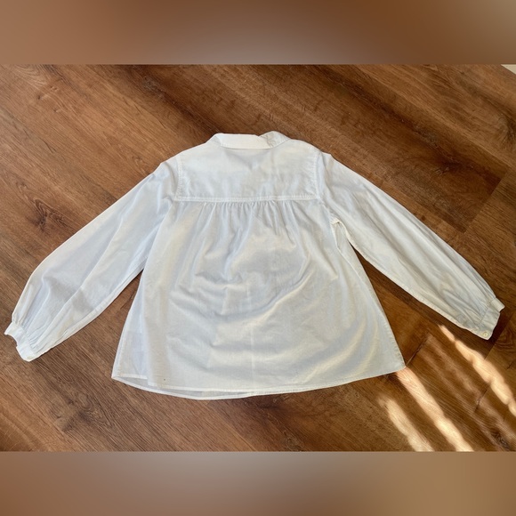 Bellerose Womens Peasant Blouse Size 1 Peter Pan‎ Collar Embroidered Retro Puff - Picture 2 of 9